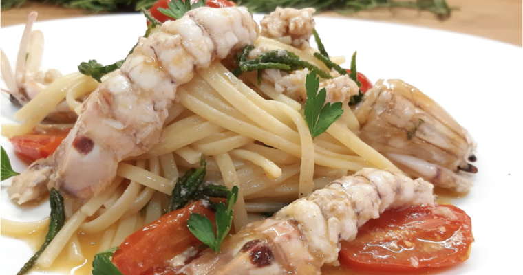 LINGUINE CON CANOCCHIE E SALICORNIA