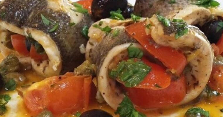 FILETTI DI SPIGOLA AI SAPORI MEDITERRANEI