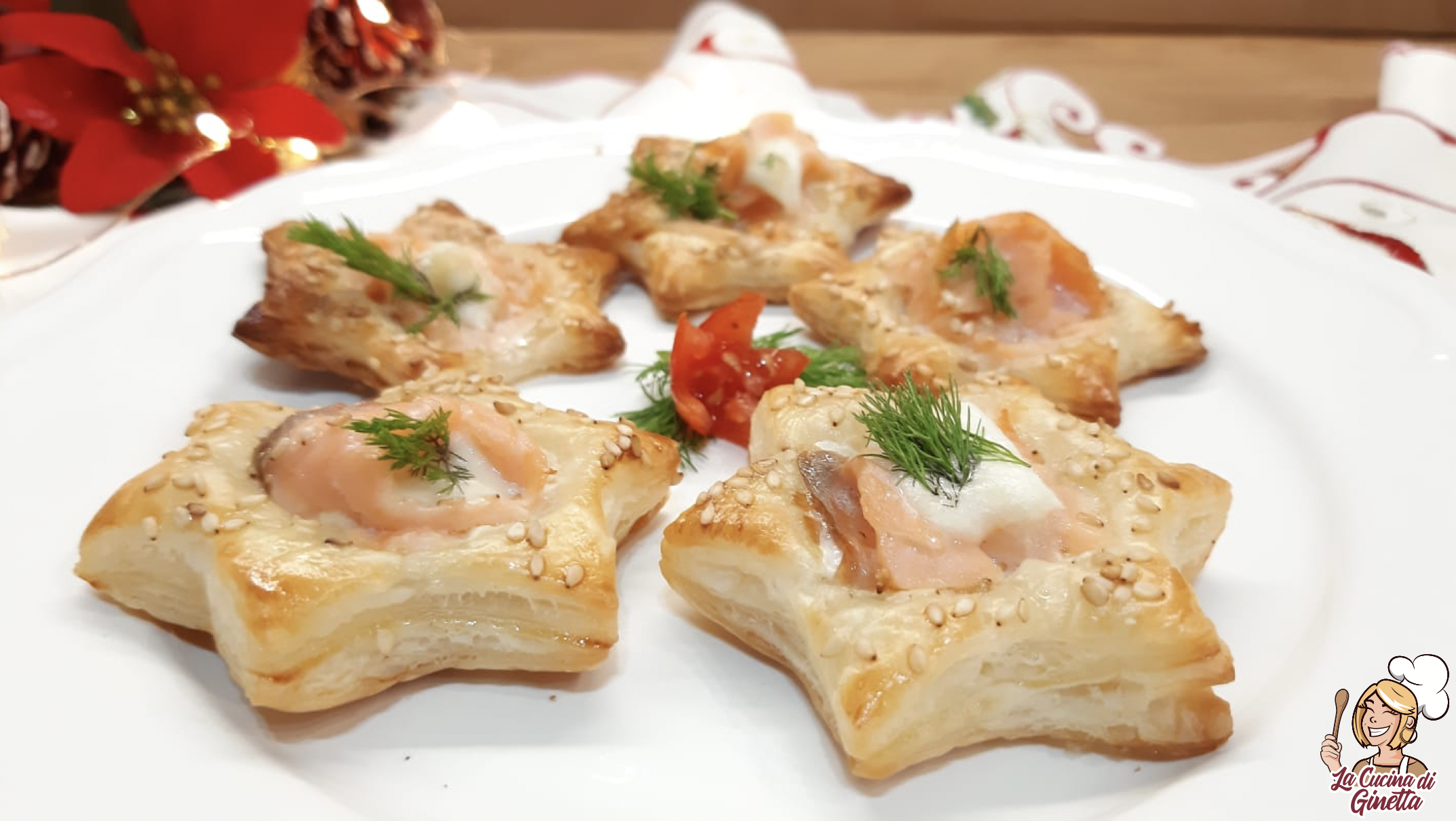 Stelle di sfoglia salmone e bufalina