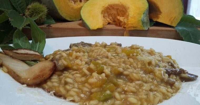 RISOTTO CON LA ZUCCA E FUNGHI PORCINI