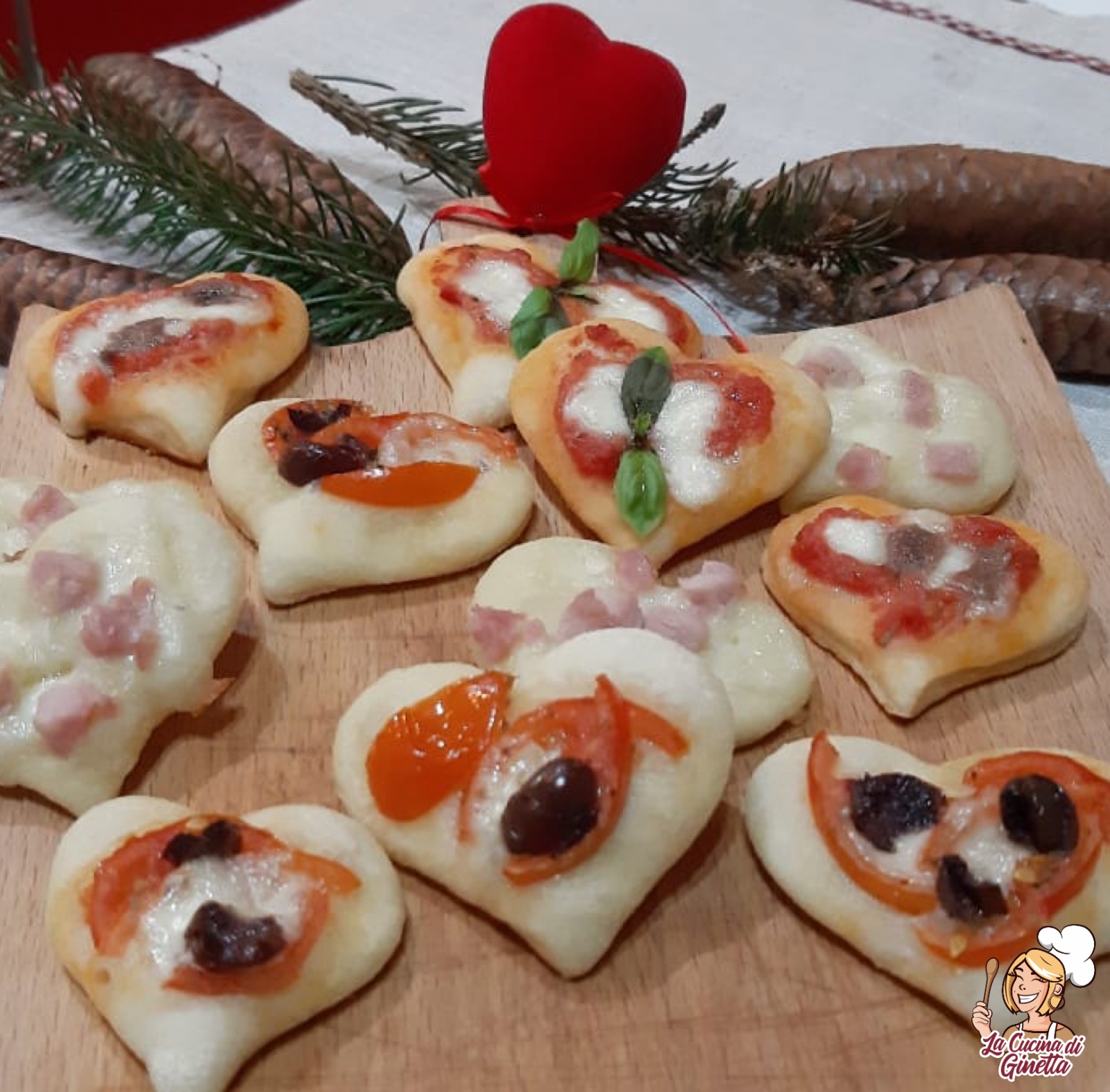 soffici cuori di pizza