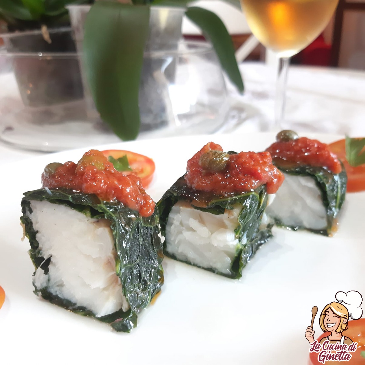 finto sushi di filetto di merluzzo