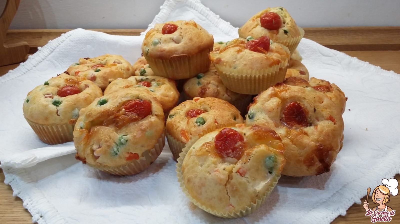 muffin con prosciutto cotto e verdure