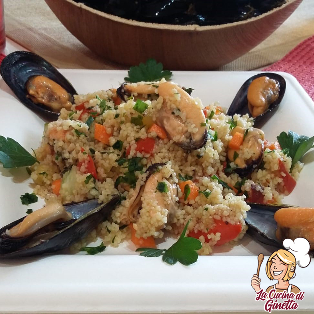 cous cous con cozze e verdure