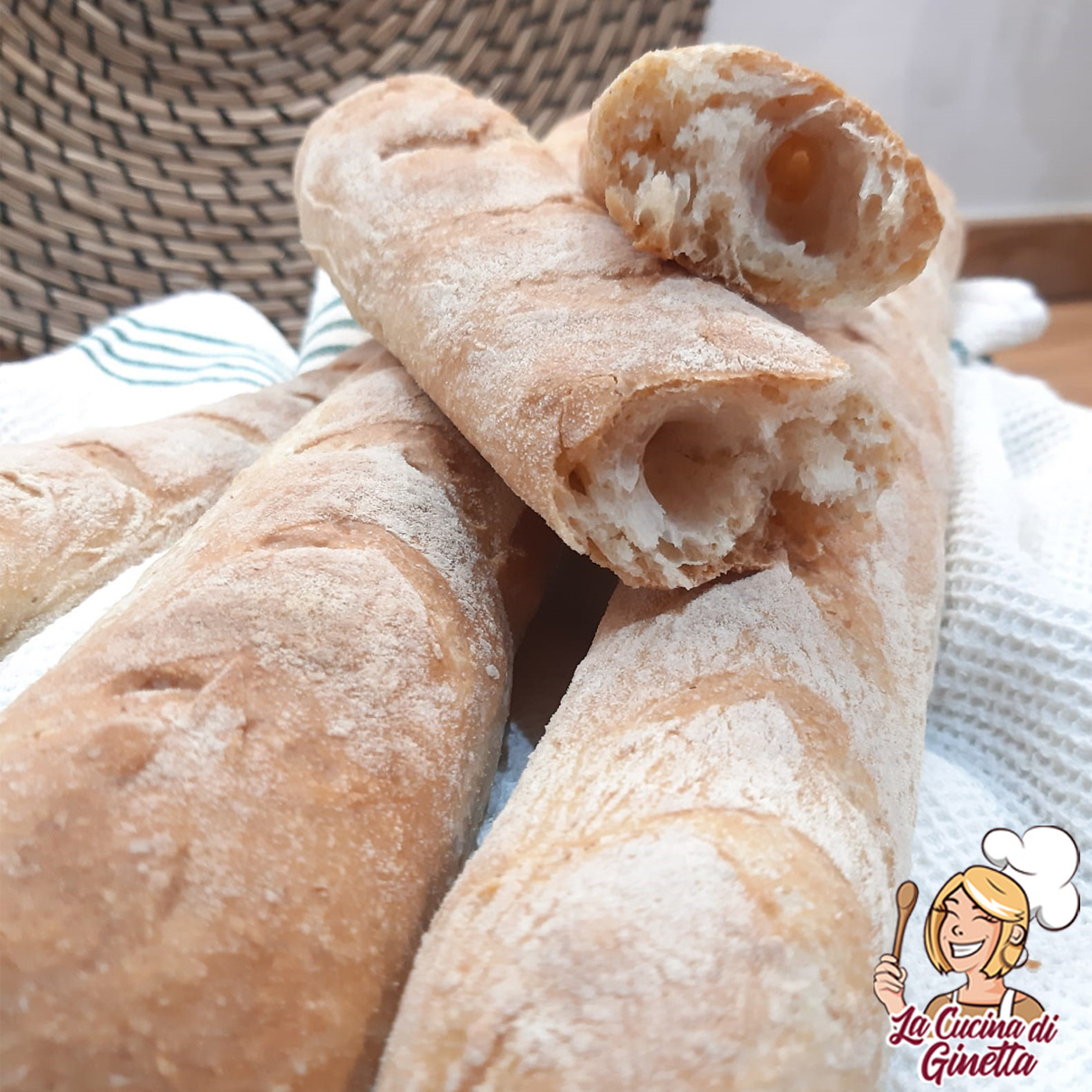 baguette semintegrali con impasto facile