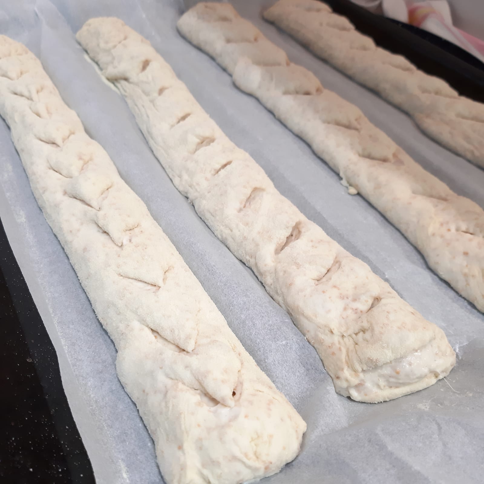 baguette semintegrali con impasto facile