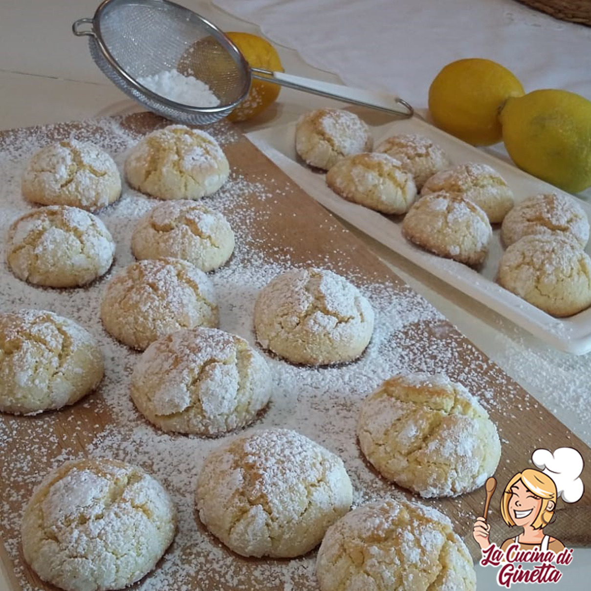 biscotti crinkle morbidi al limone