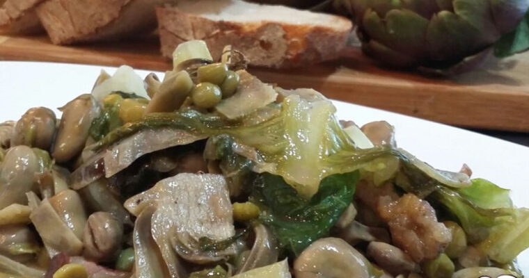 VIGNAROLA CON FAVE CARCIOFI E PISELLI