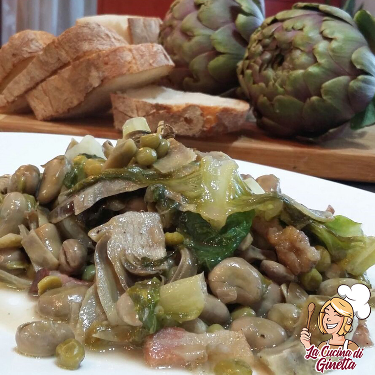 vignarola con fave carciofi e piselli