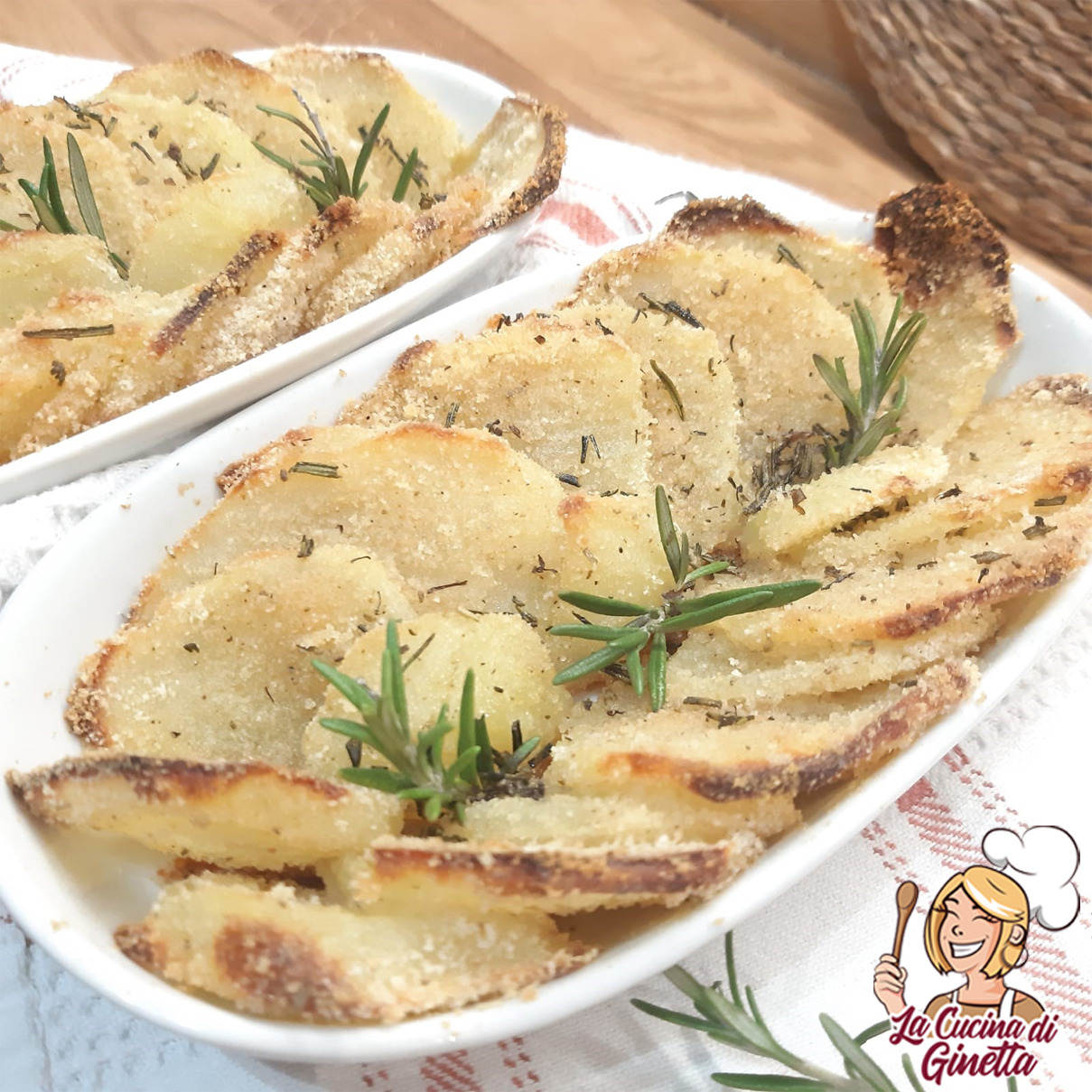 patate gratinate con pecorino e rosmarino