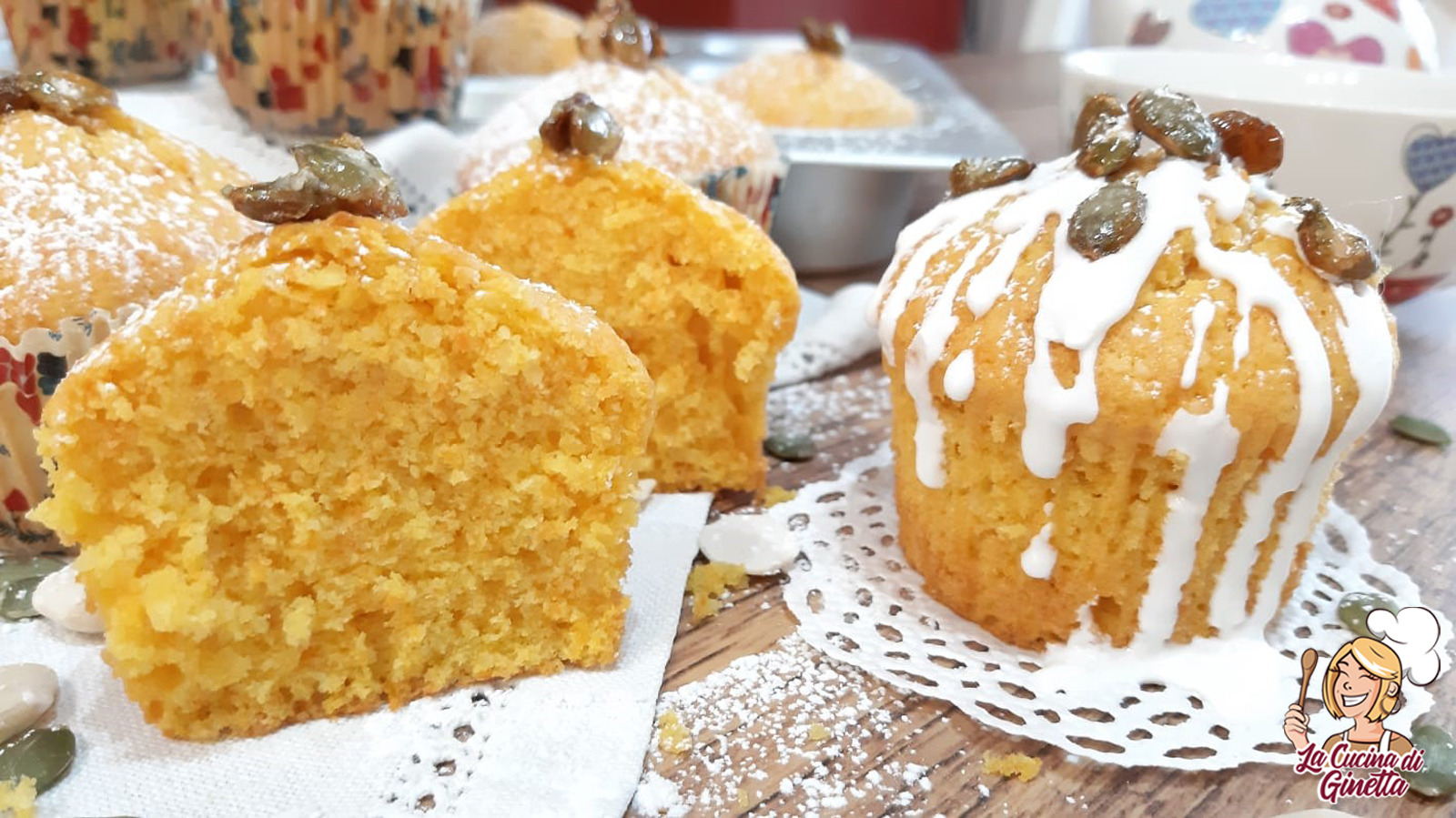 muffin con zucca e semi caramellati