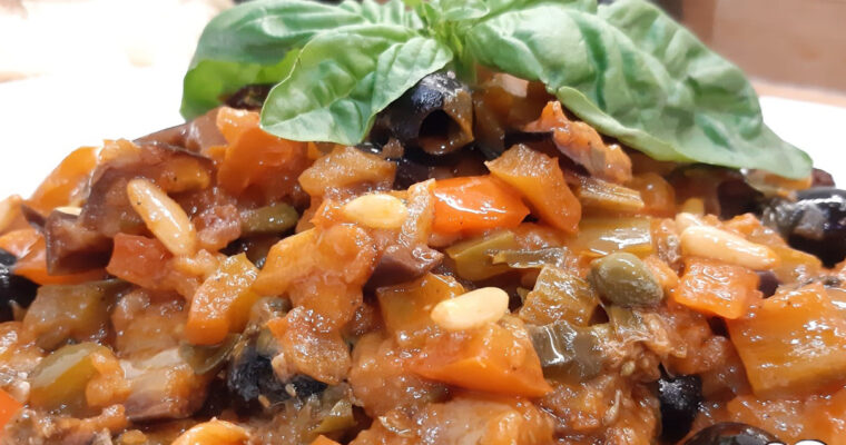 CAPONATA DI MELANZANE E PEPERONI