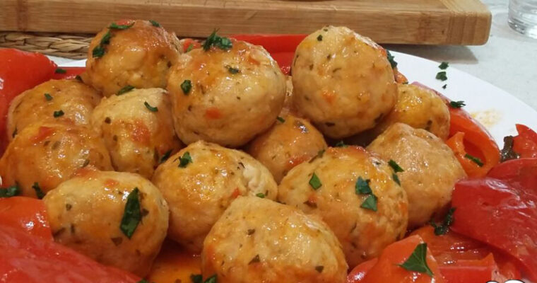 POLPETTE DI POLLO CON I PEPERONI