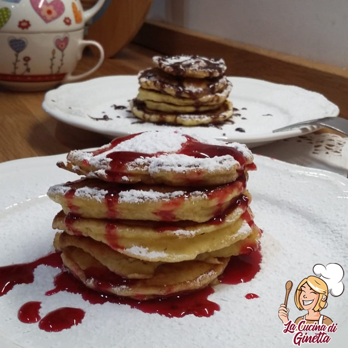 pancakes con sciroppo di amarene