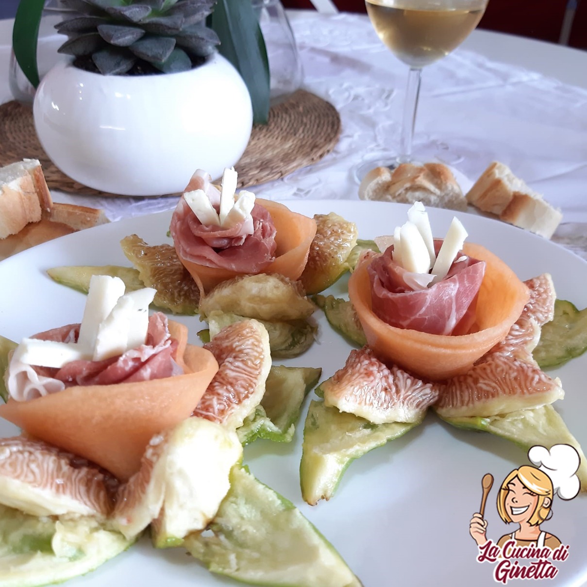 ninfee di fichi prosciutto melone e pecorino sardo