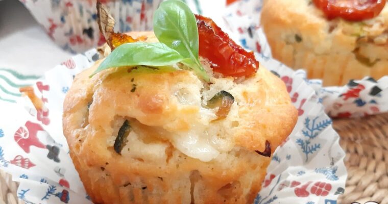 MUFFIN RICOTTA FIORI DI ZUCCA ZUCCHINE E FORMAGGIO