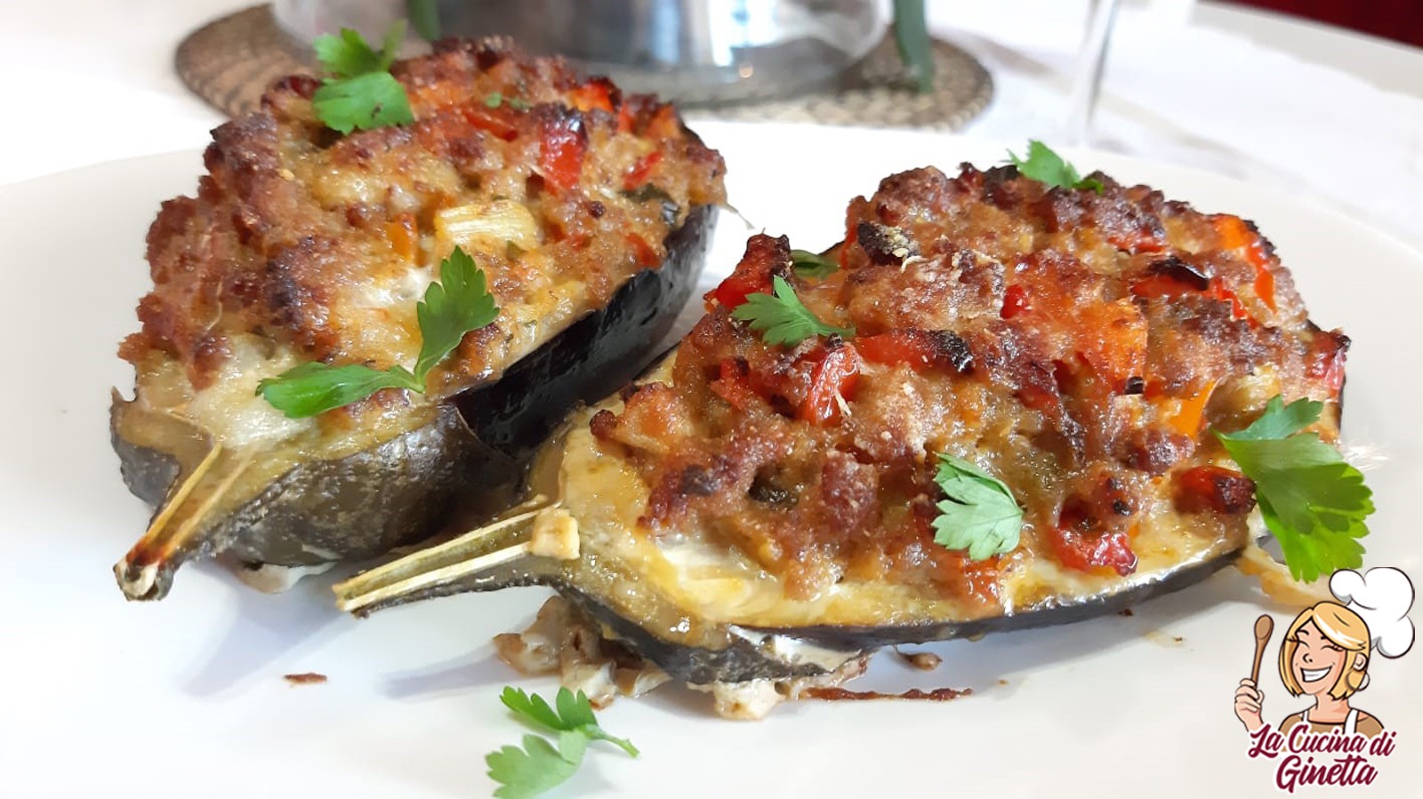 BARCHETTE DI MELANZANE CON VITELLA E VERDURINE