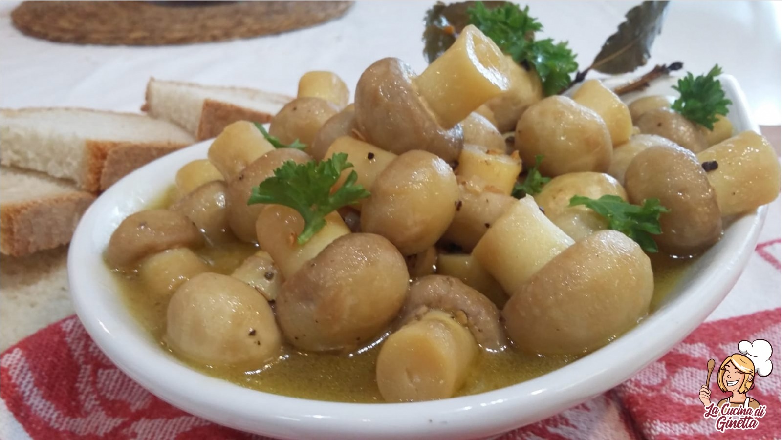 Funghi champignon al vino bianco