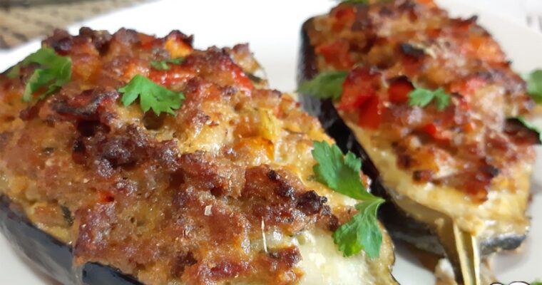 BARCHETTE DI MELANZANE CON VITELLA E VERDURINE