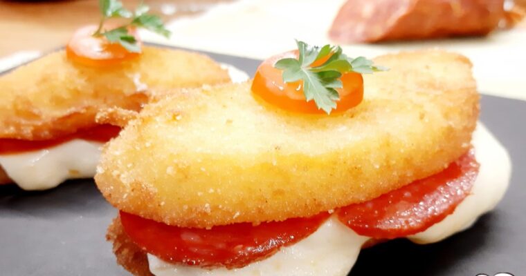 COTOLETTE DI PATATE FARCITE CON FORMAGGIO E SALAME