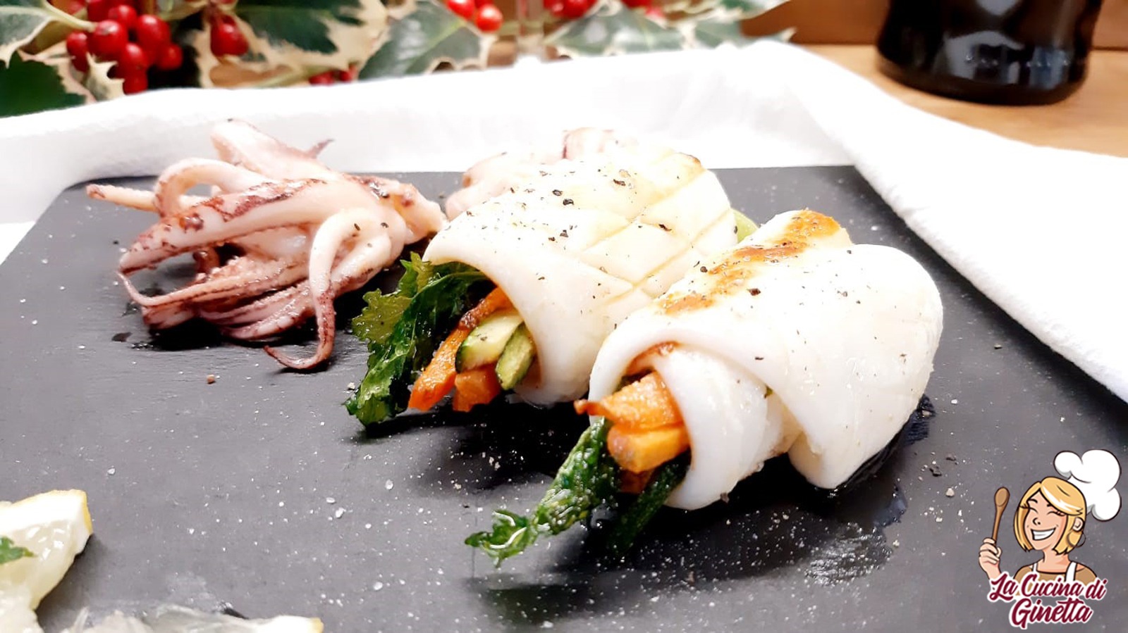 involtini di calamari con verdure croccanti