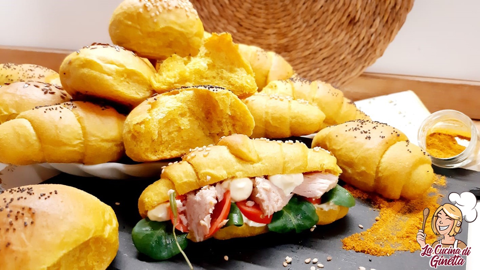 panini all'olio con curry e curcuma