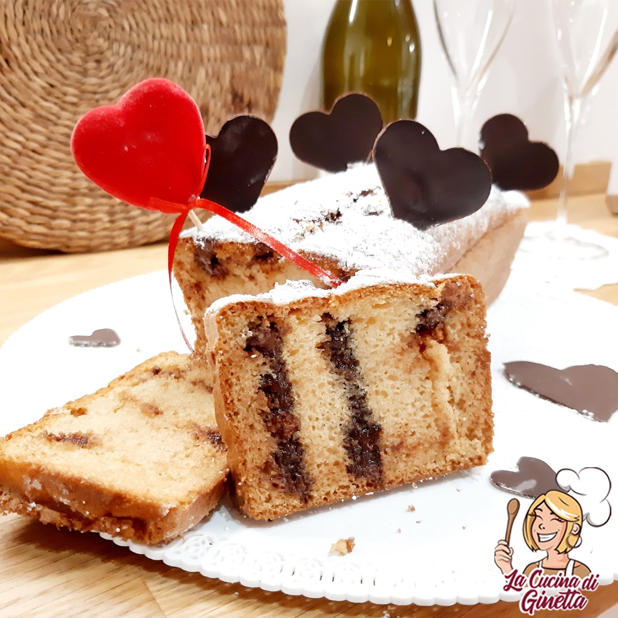 plumcake agli albumi e crema di nocciole