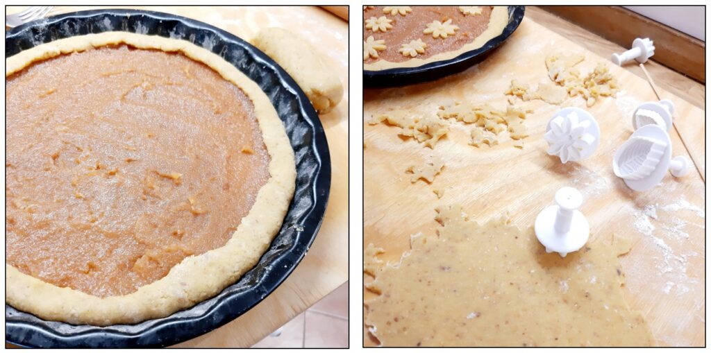 crostata con frolla alle nocciole e marmellata di cotogne