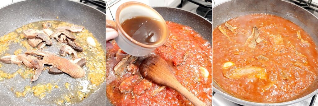 maccaroni casarecci al sugo di funghi