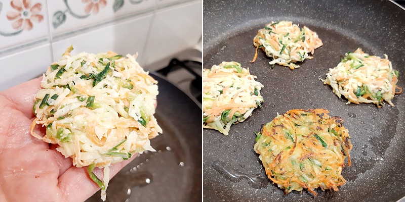 pizzette rosticciate di patate zucchine e carote