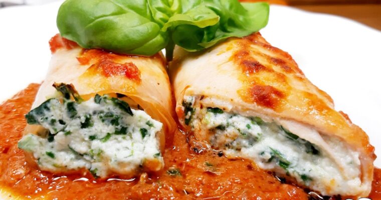 CANNELLONI DI TACCHINO CON RICOTTA E SPINACI