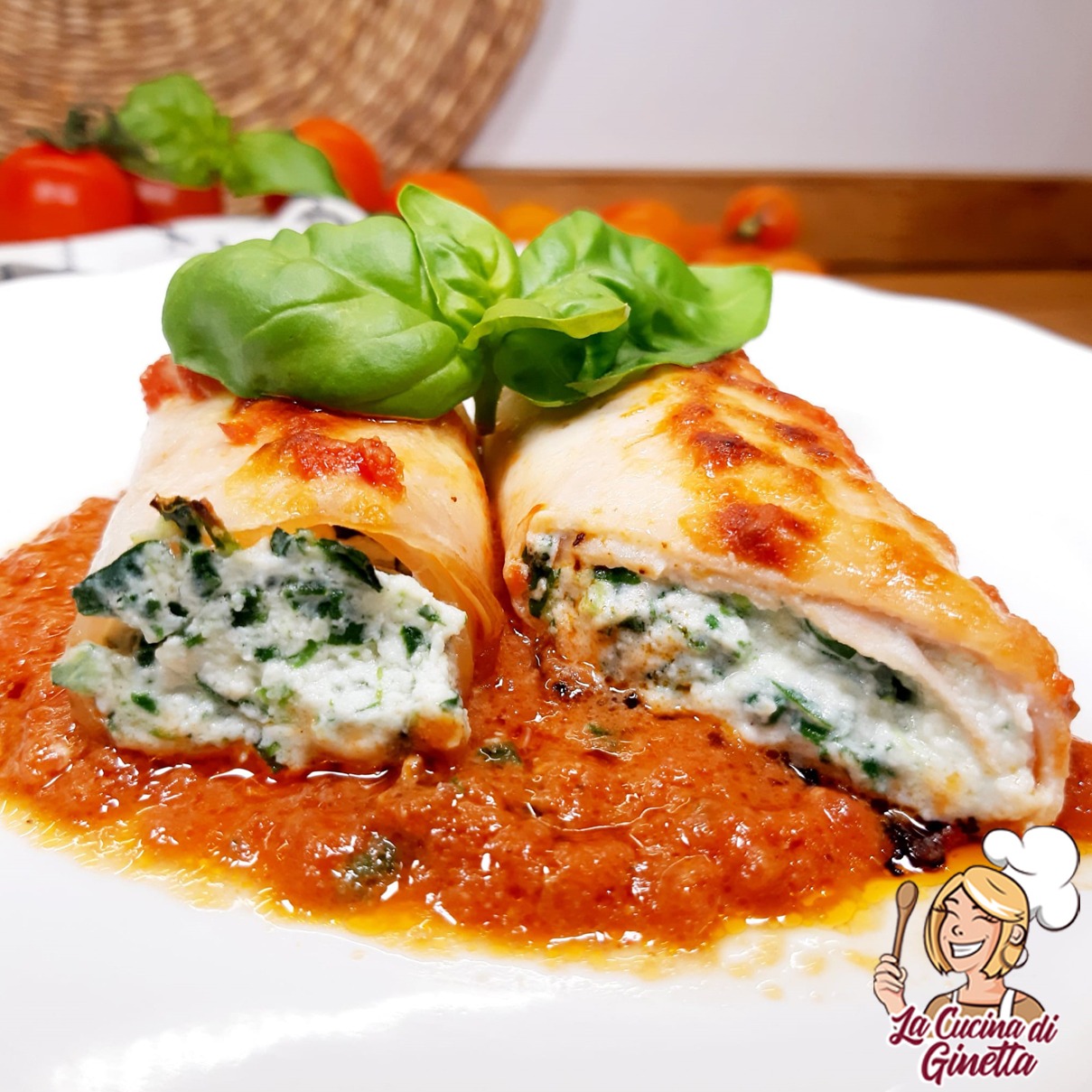 cannelloni di tacchino con ricotta e spinaci