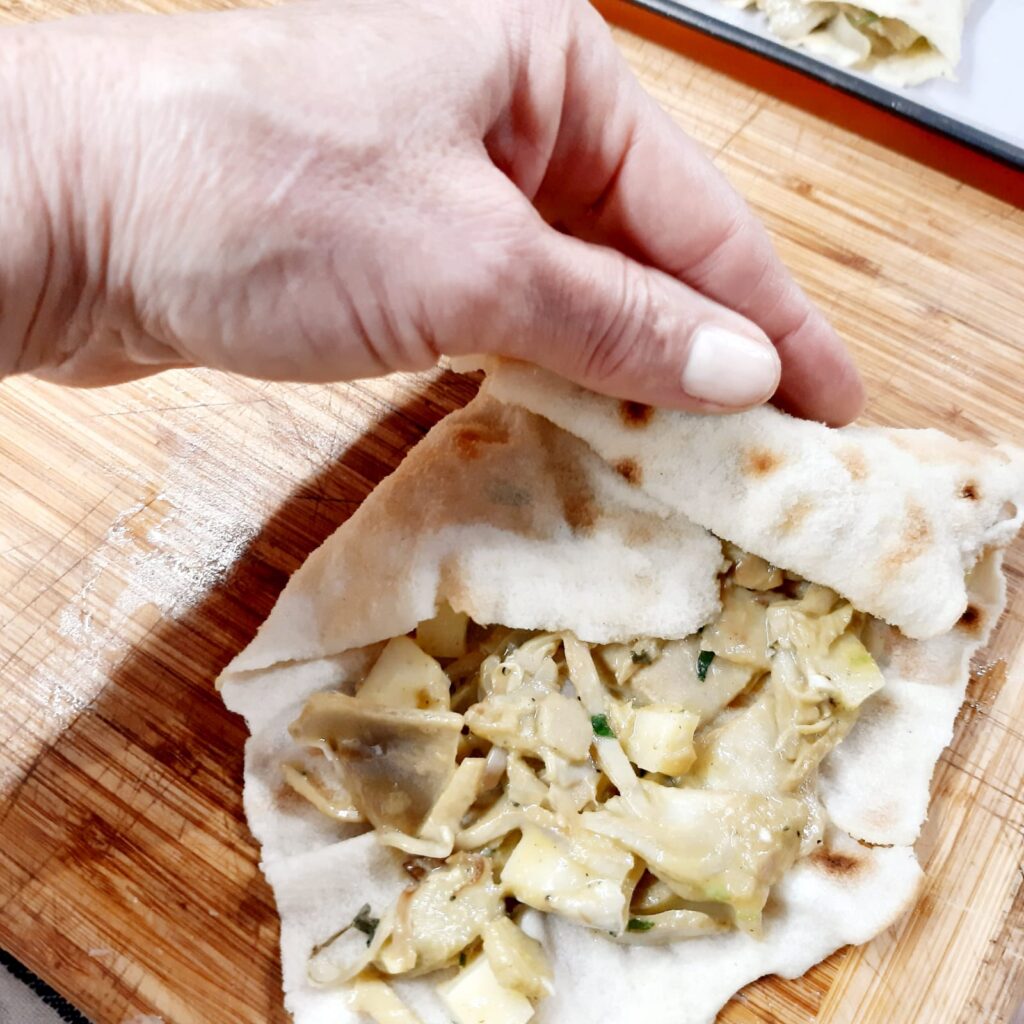 strudel di carciofi con pane carasau