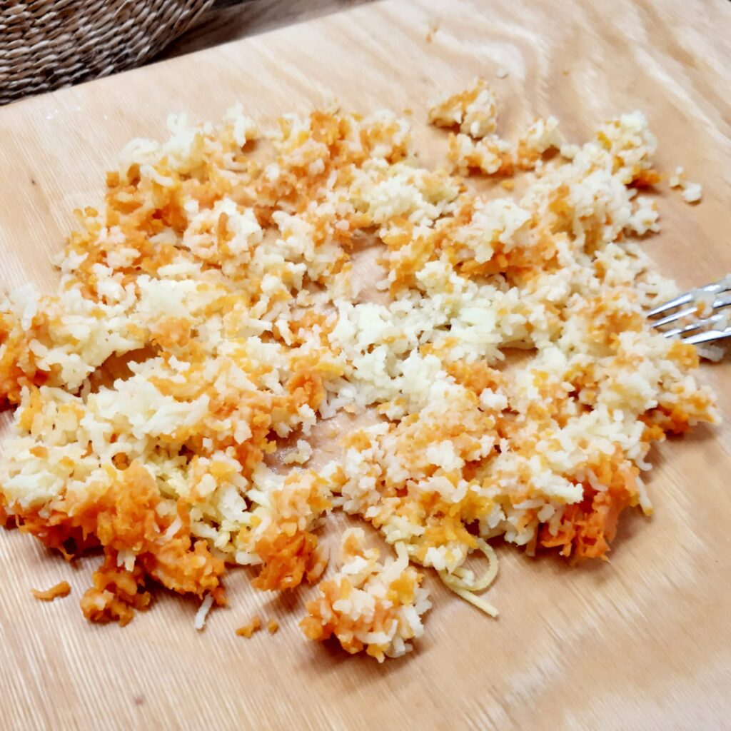 Gnocchi di patate e carote con ragù bianco di salsiccia