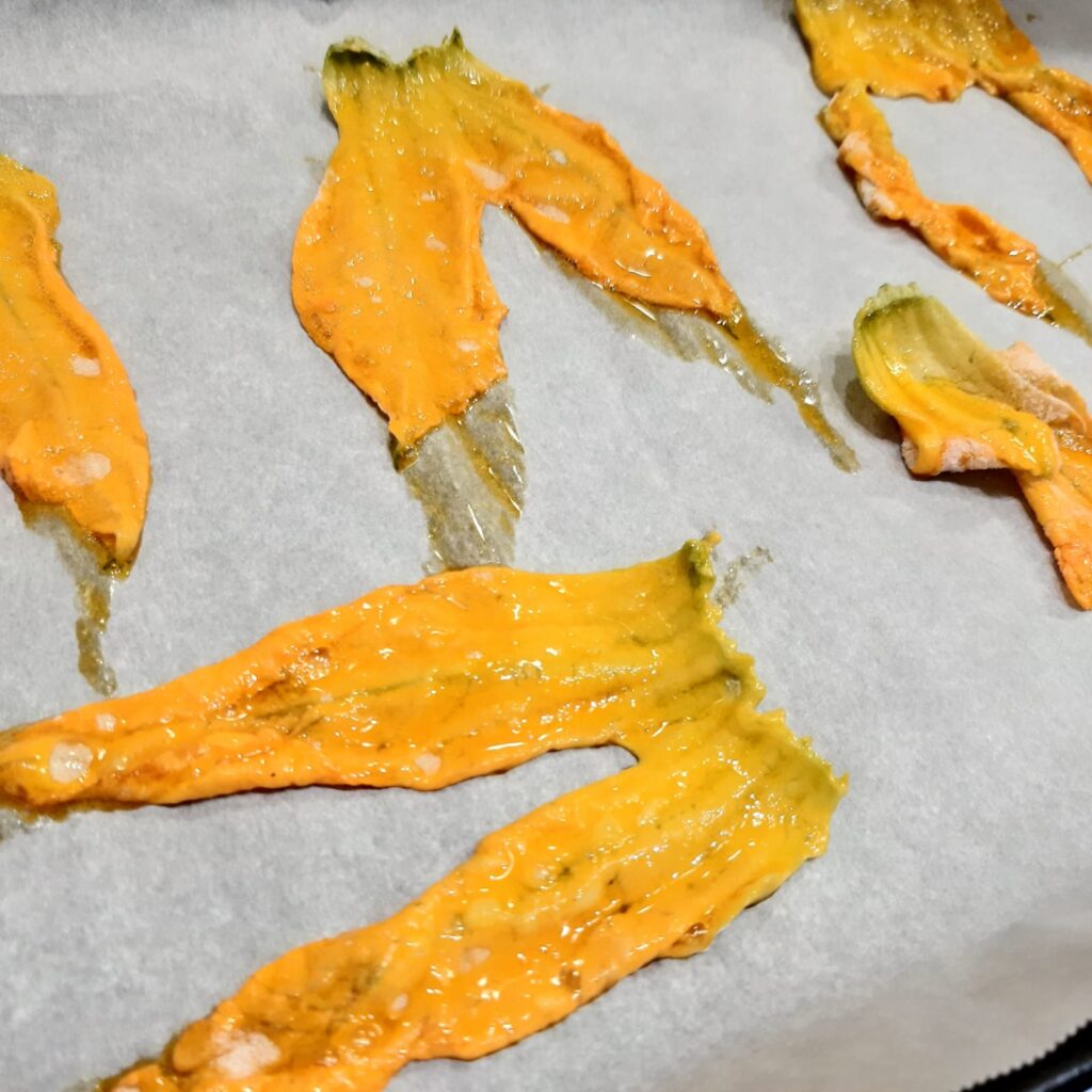 cestini di sfoglia con zucchine e fiori di zucca