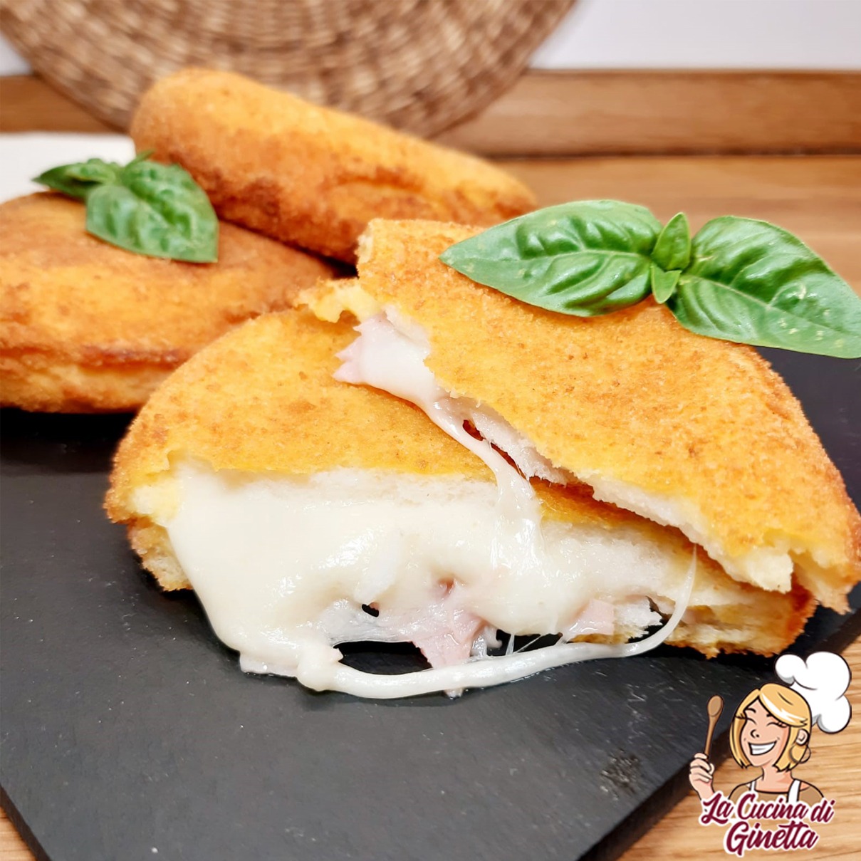  mozzarella e prosciutto cotto in carrozza