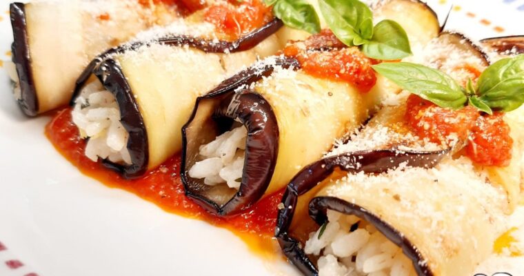 INVOLTINI DI MELANZANE CON CUORE DI RISO