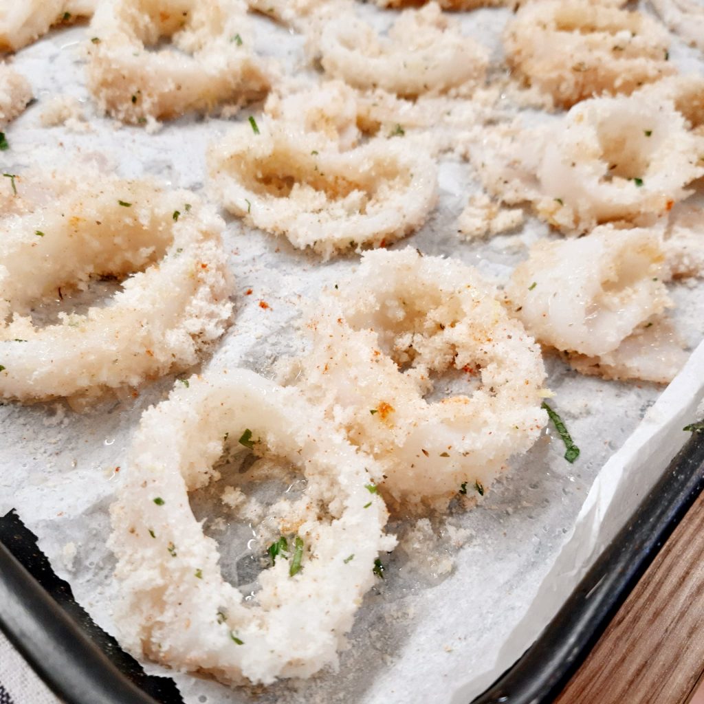 anelli di calamari gratinati