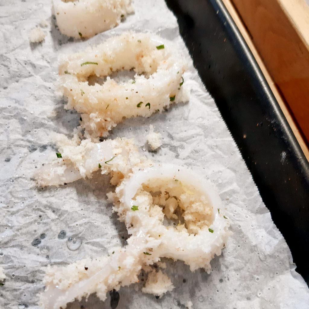 anelli di calamari gratinati