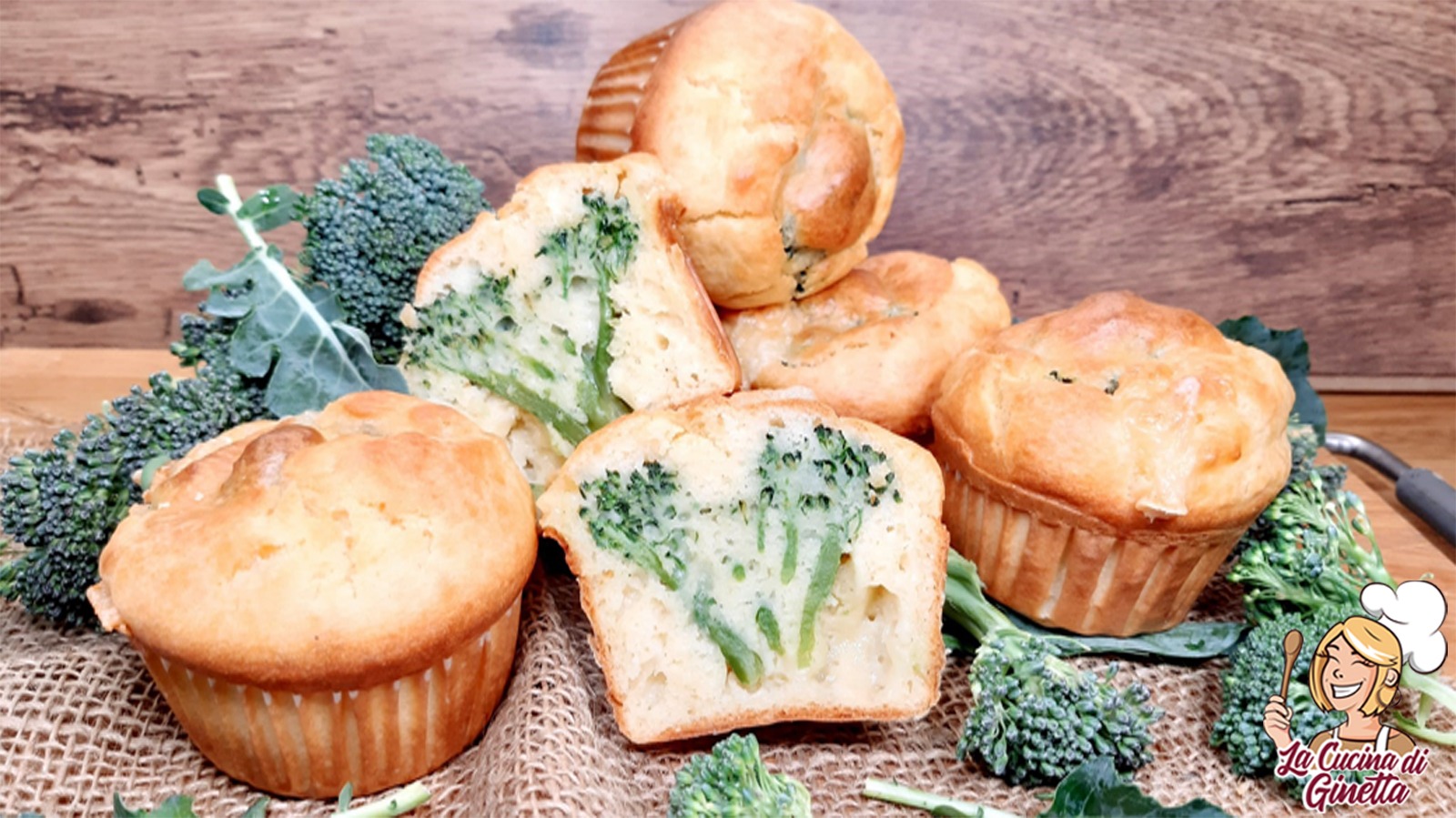 muffin con broccolo siciliano e fontina