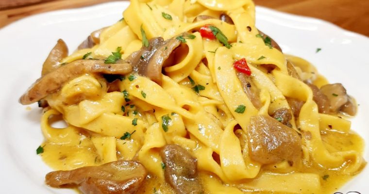 FETTUCCINE CON FUNGHI MISTI E ZAFFERANO