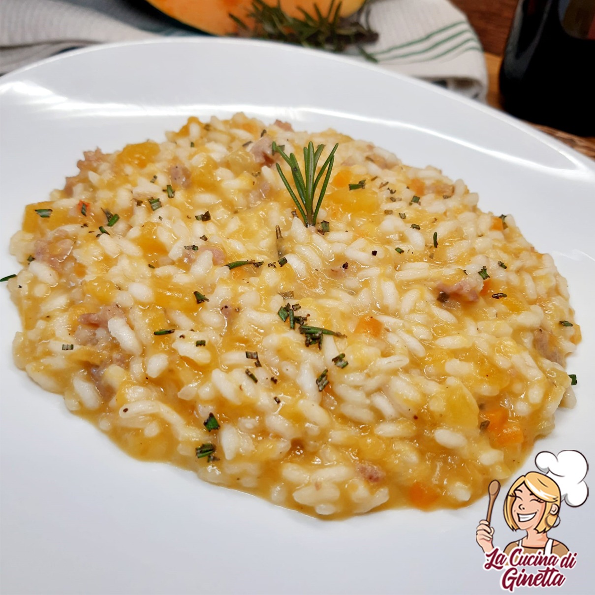 risotto al ragù di zucca e salsiccia