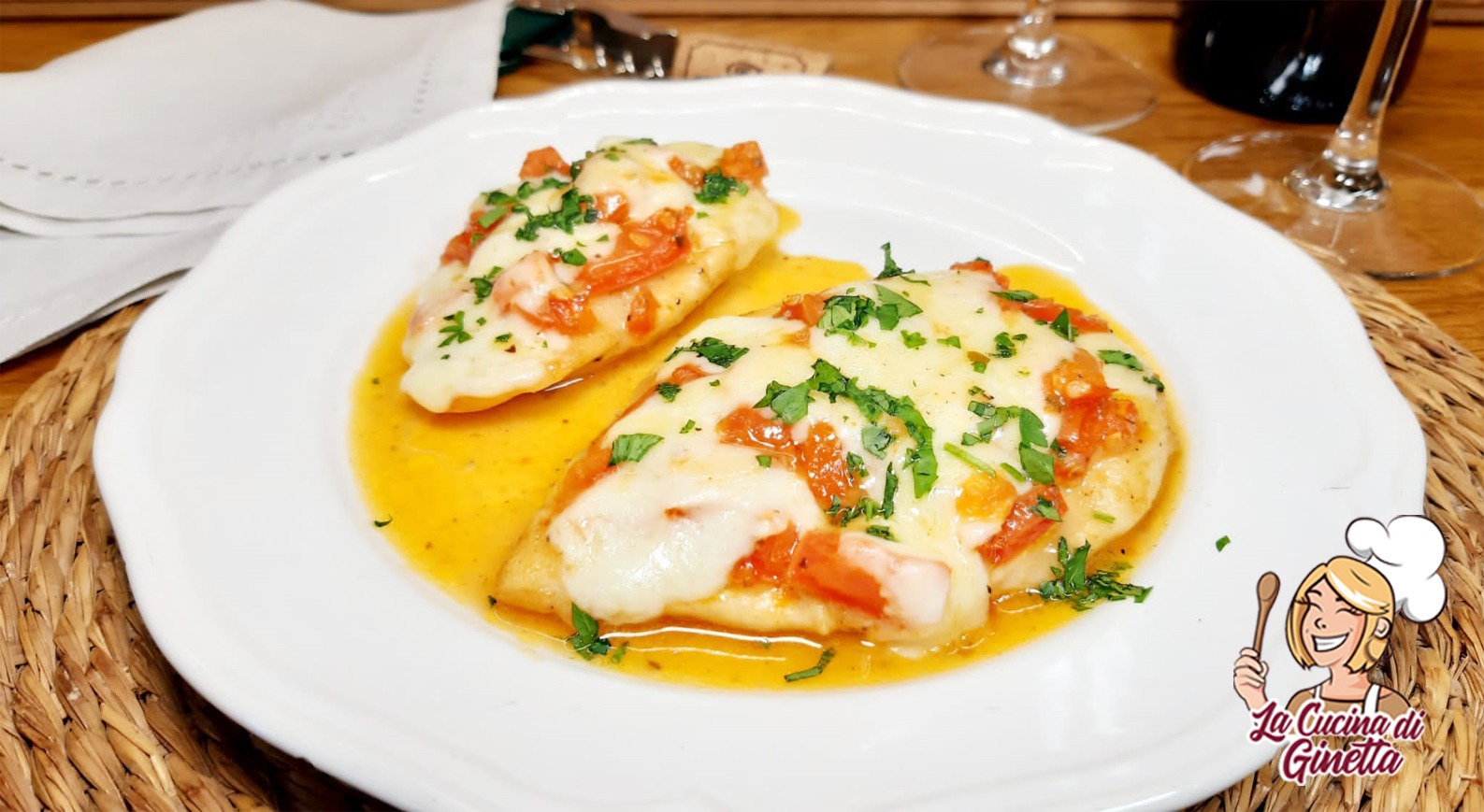 scaloppine di pollo con pomodorini e formaggio