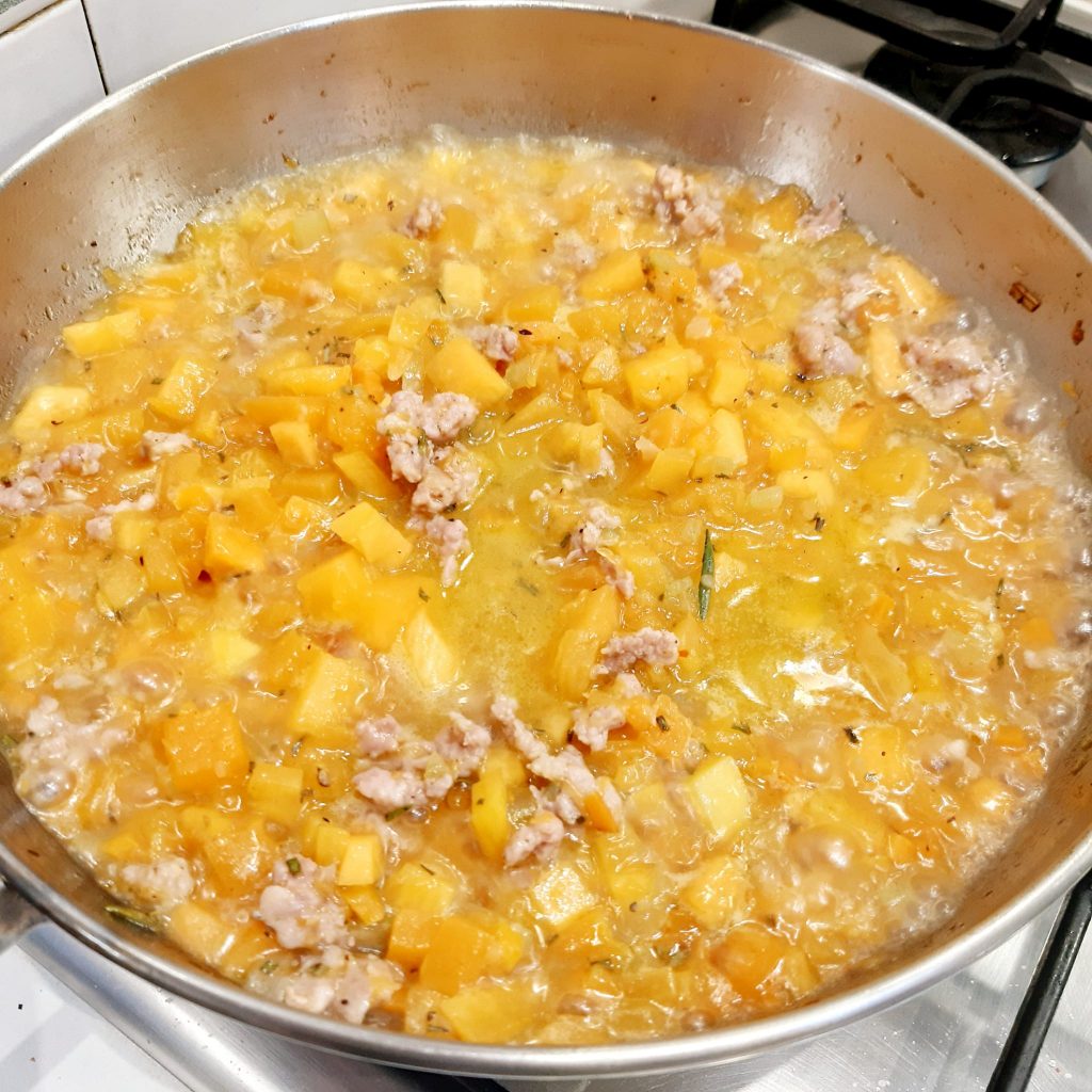 risotto al ragù di zucca e salsiccia