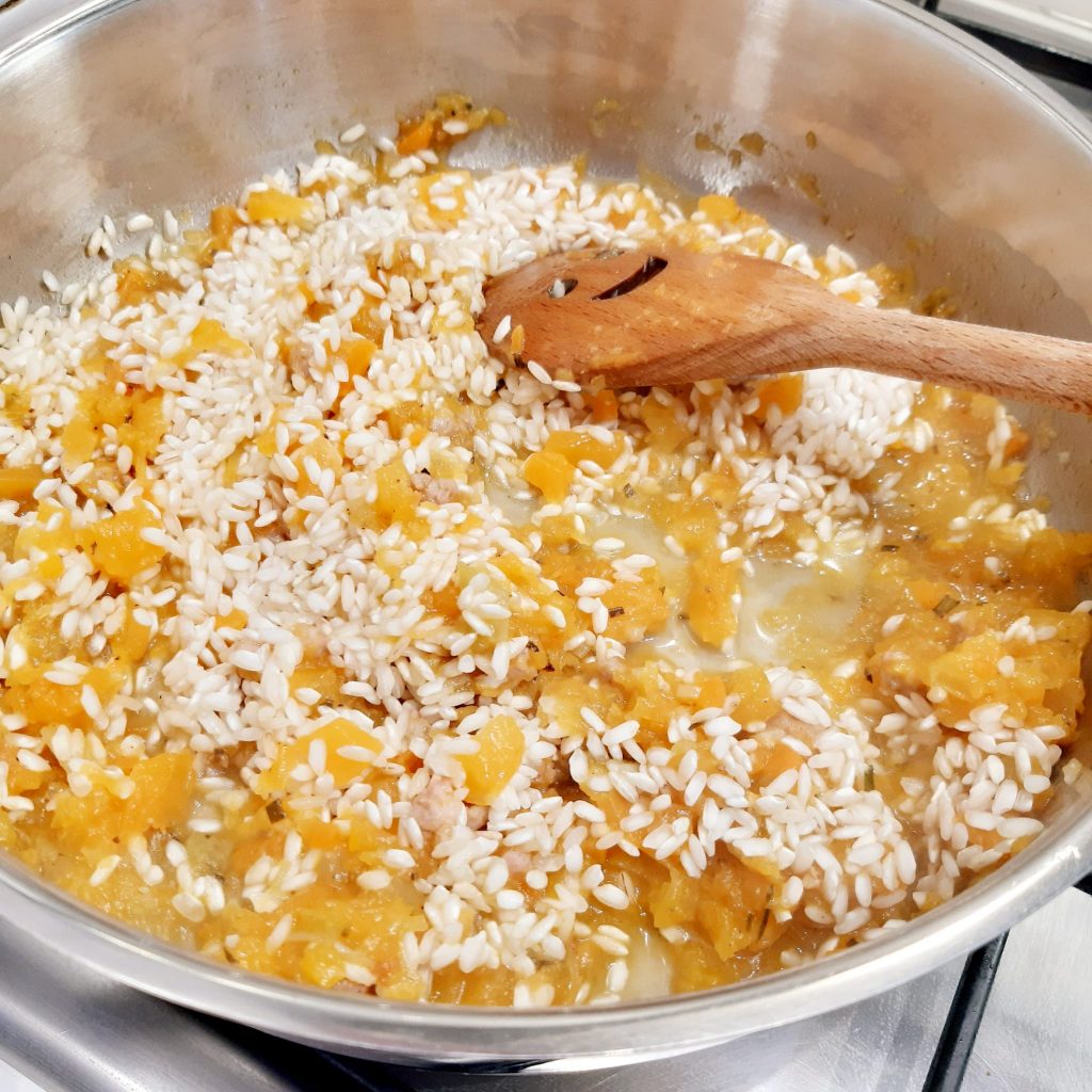 risotto al ragù di zucca e salsiccia