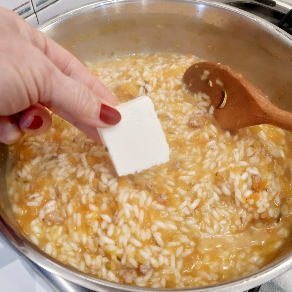 risotto al ragù di zucca e salsiccia