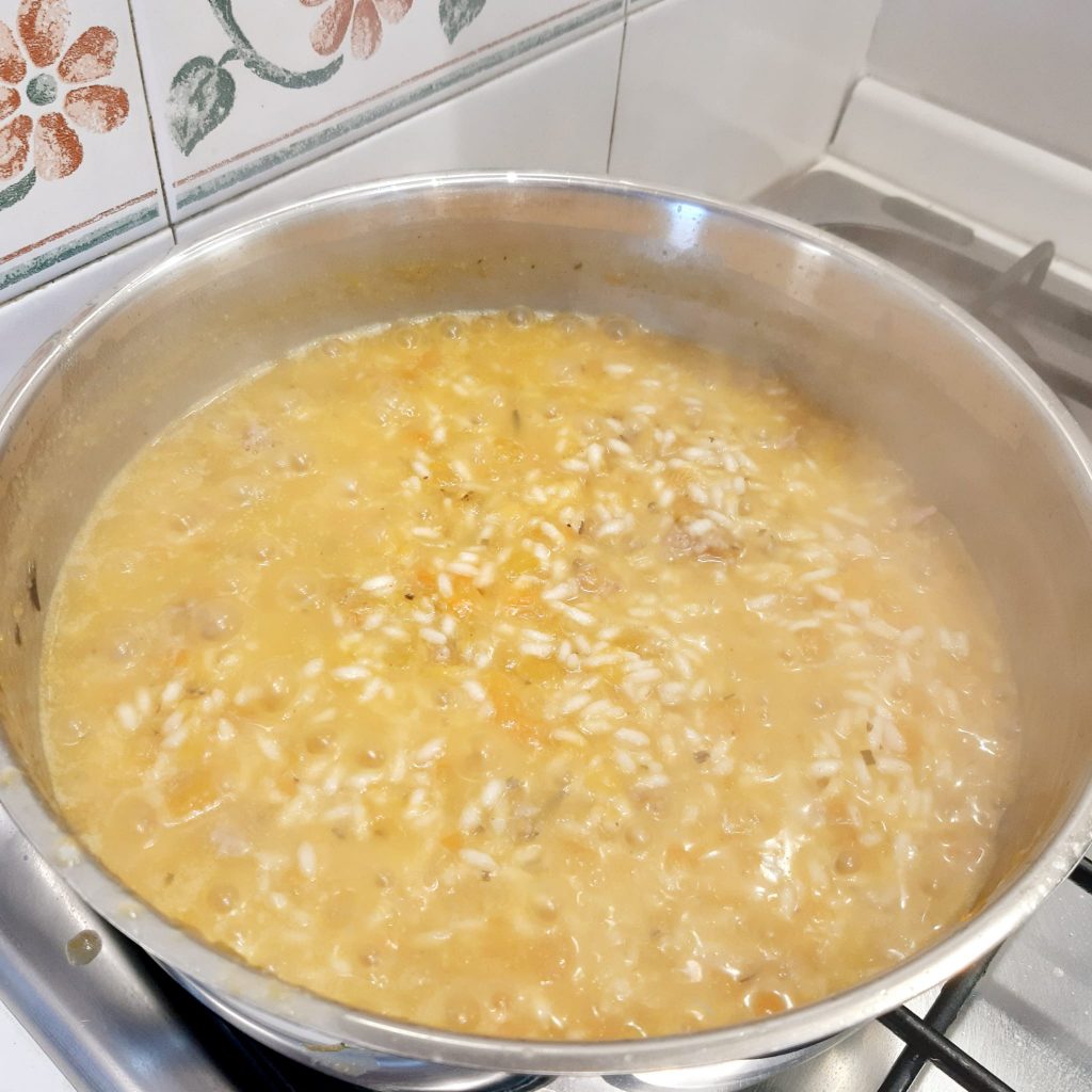 risotto al ragù di zucca e salsiccia