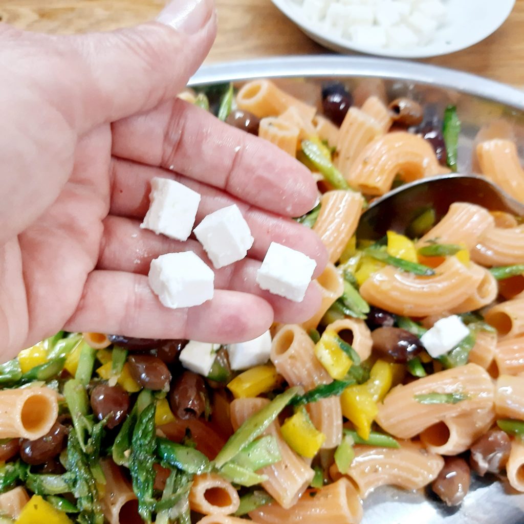 sedani di lenticchie in insalata con asparagi