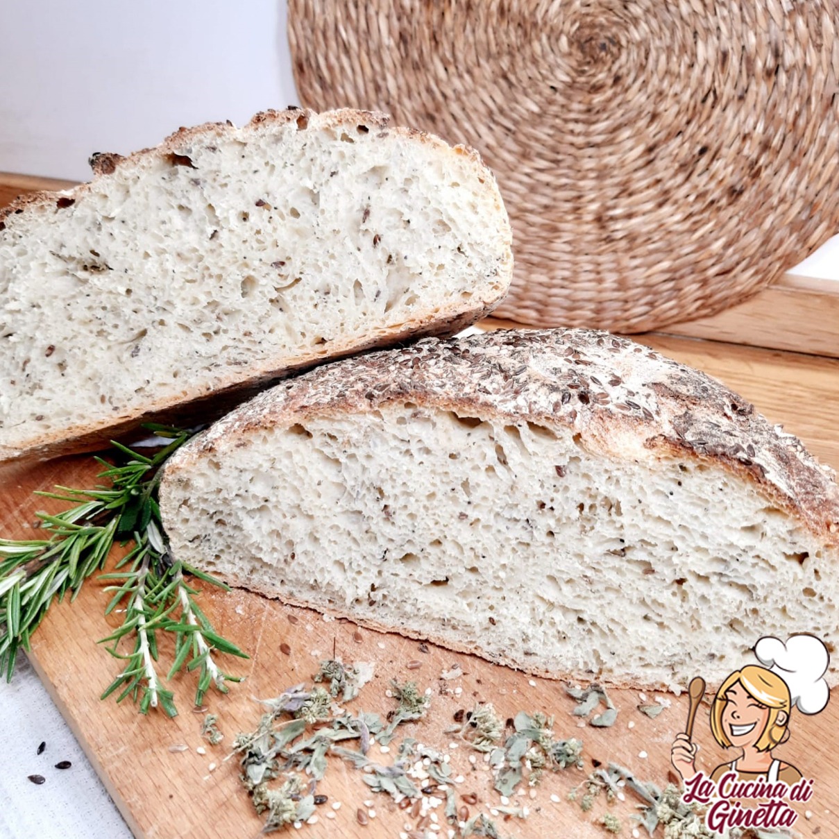 pane facile ai semi e erbe aromatiche