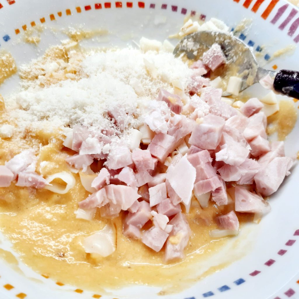 conchiglioni con zucca prosciutto cotto e scamorza